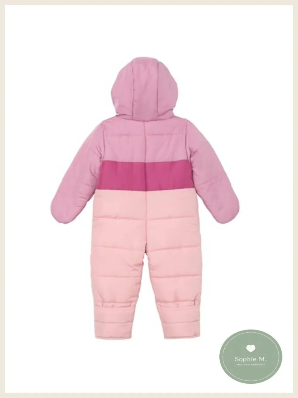 Baby Insulated Puffer Snowsuit with Fleece Lining, Zipper, Convertible Mittens